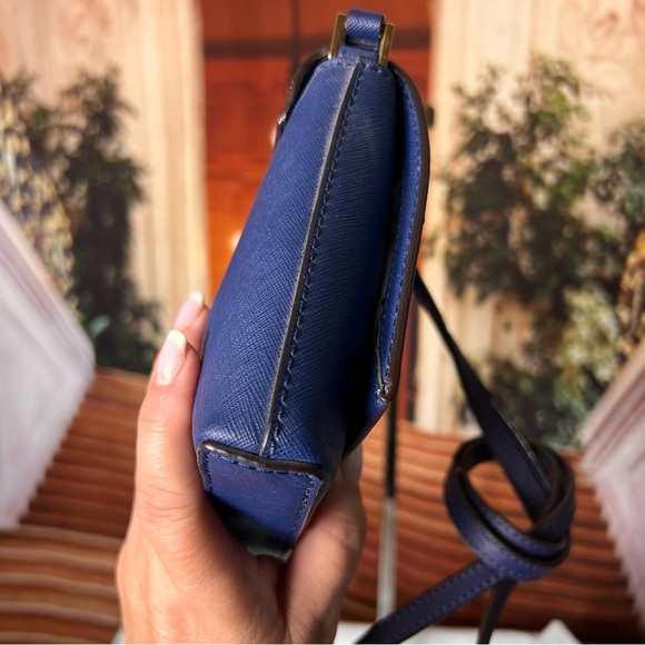 Authentic Kate Spade Navy Blue Leather Astor Court Flap Crossbody Bag excellent - Picture 7 of 15